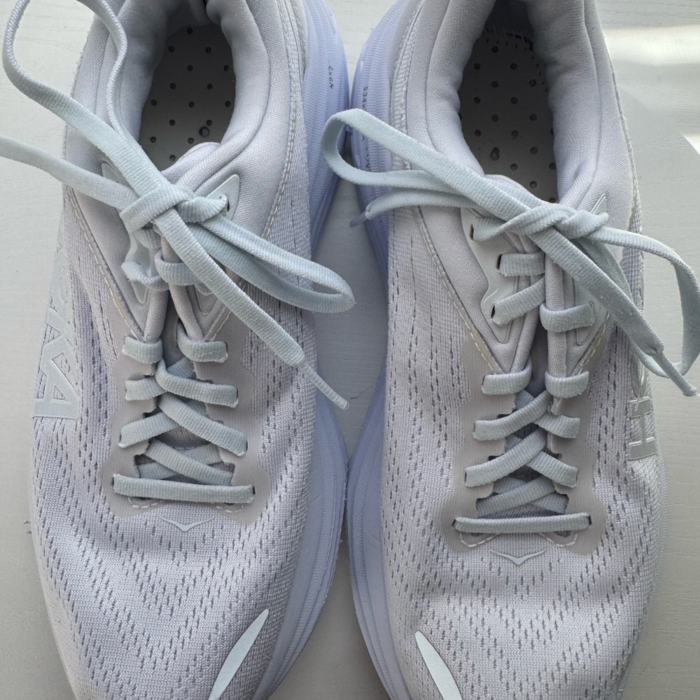 Hoka One One White Athletic Shoes Size 8.5